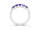 White gold Five-Stone Round Tanzanite Prong-Set Band_21