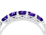 White gold Five-Stone Round Tanzanite Prong-Set Band_22