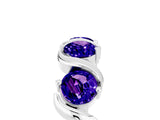 White gold Five-Stone Round Tanzanite Wave Band with Shared Prong Setting_11