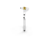 White gold Five-Stone Round Yellow Sapphire Crossover Band with Prong Setting_20