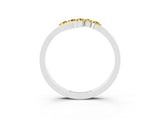 White gold Five-Stone Round Yellow Sapphire Crossover Band with Prong Setting_21