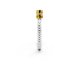White gold Five-Stone Round Yellow Sapphire Prong-Set Band_20