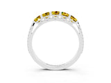 White gold Five-Stone Round Yellow Sapphire Prong-Set Band_21