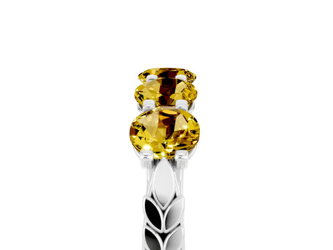 White gold Five-Stone Round Yellow Sapphire Prong-Set Band_23
