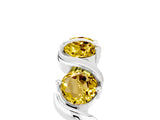 White gold Five-Stone Round Yellow Sapphire Wave Band with Shared Prong Setting_11