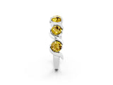 White gold Five-Stone Round Yellow Sapphire Wave Band with Shared Prong Setting_8