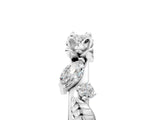 White gold Floral Diamond Band with Round and Marquise Stones, White Gold, Prong Setting_17