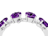 White gold Four-Stone Elongated Cushion Amethyst Band with Nature-Inspired Prong Setting_10