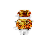 White gold Four-Stone Elongated Cushion Citrine Band with Nature-Inspired Prong Setting_11