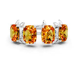 White gold Four-Stone Elongated Cushion Citrine Band with Nature-Inspired Prong Setting_6