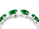 White gold Four-Stone Elongated Cushion Emerald Band with Nature-Inspired Prong Setting_10