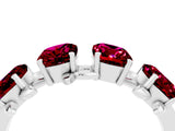 White gold Four-Stone Elongated Cushion Garnet Band with Nature-Inspired Prong Setting_10