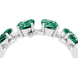 White gold Four-Stone Elongated Cushion Green Sapphire Band with Nature-Inspired Prong Setting_10