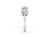 White gold Four-Stone Elongated Cushion Moissanite Band with Nature-Inspired Prong Setting_8