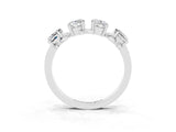 White gold Four-Stone Elongated Cushion Moissanite Band with Nature-Inspired Prong Setting_9