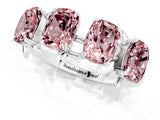 White gold Four-Stone Elongated Cushion Morganite Band with Nature-Inspired Prong Setting_7