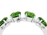 White gold Four-Stone Elongated Cushion Peridot Band with Nature-Inspired Prong Setting_10