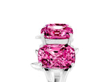 White gold Four-Stone Elongated Cushion Pink Sapphire Band with Nature-Inspired Prong Setting_11