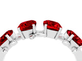 White gold Four-Stone Elongated Cushion Ruby Band with Nature-Inspired Prong Setting_10