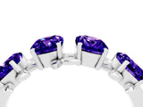 White gold Four-Stone Elongated Cushion Tanzanite Band with Nature-Inspired Prong Setting_10