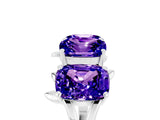 White gold Four-Stone Elongated Cushion Tanzanite Band with Nature-Inspired Prong Setting_11