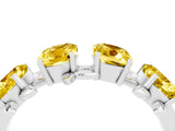 White gold Four-Stone Elongated Cushion Yellow Sapphire Band with Nature-Inspired Prong Setting_10