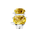 White gold Four-Stone Elongated Cushion Yellow Sapphire Band with Nature-Inspired Prong Setting_11