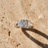 White gold Four-Stone Emerald Cut Diamond Ring with Prong Setting_27