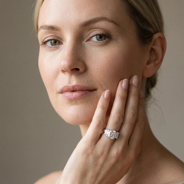 White gold Four-Stone Radiant Cut Diamond Ring with Prong Setting