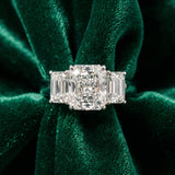 White gold Four-Stone Radiant Cut Diamond Ring with Prong Setting_7