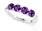 White gold Four-Stone Round Amethyst Prong-Set Band_19