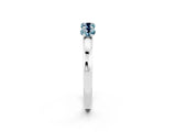 White gold Four-Stone Round Aquamarine Prong-Set Band_20