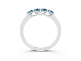 White gold Four-Stone Round Aquamarine Prong-Set Band_21