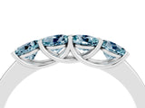 White gold Four-Stone Round Aquamarine Prong-Set Band_22