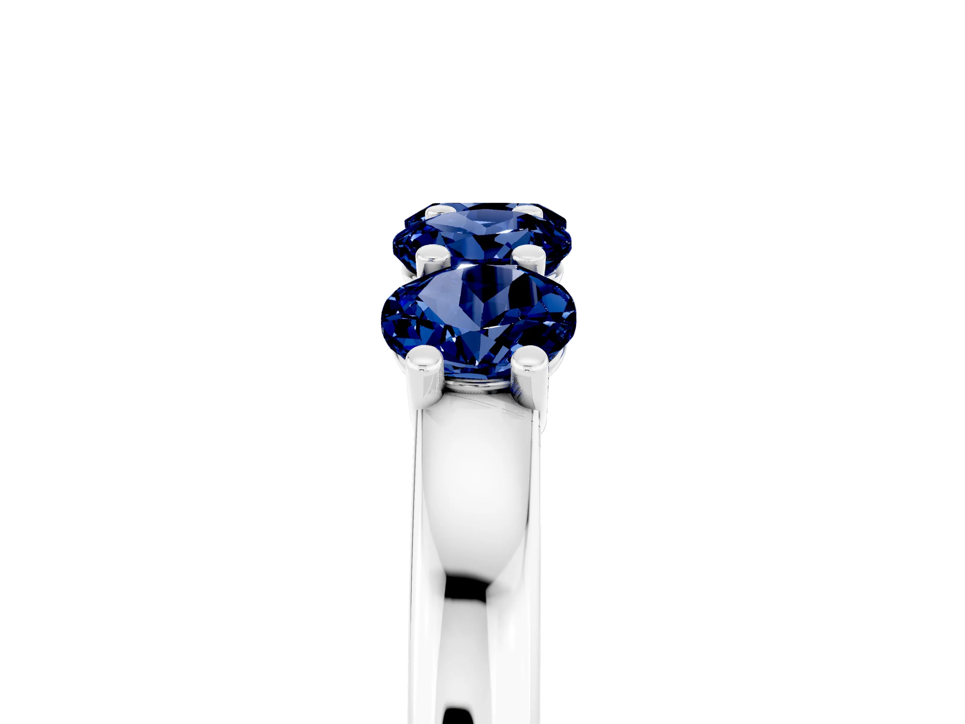 White gold Four-Stone Round Blue Sapphire Prong-Set Band_23