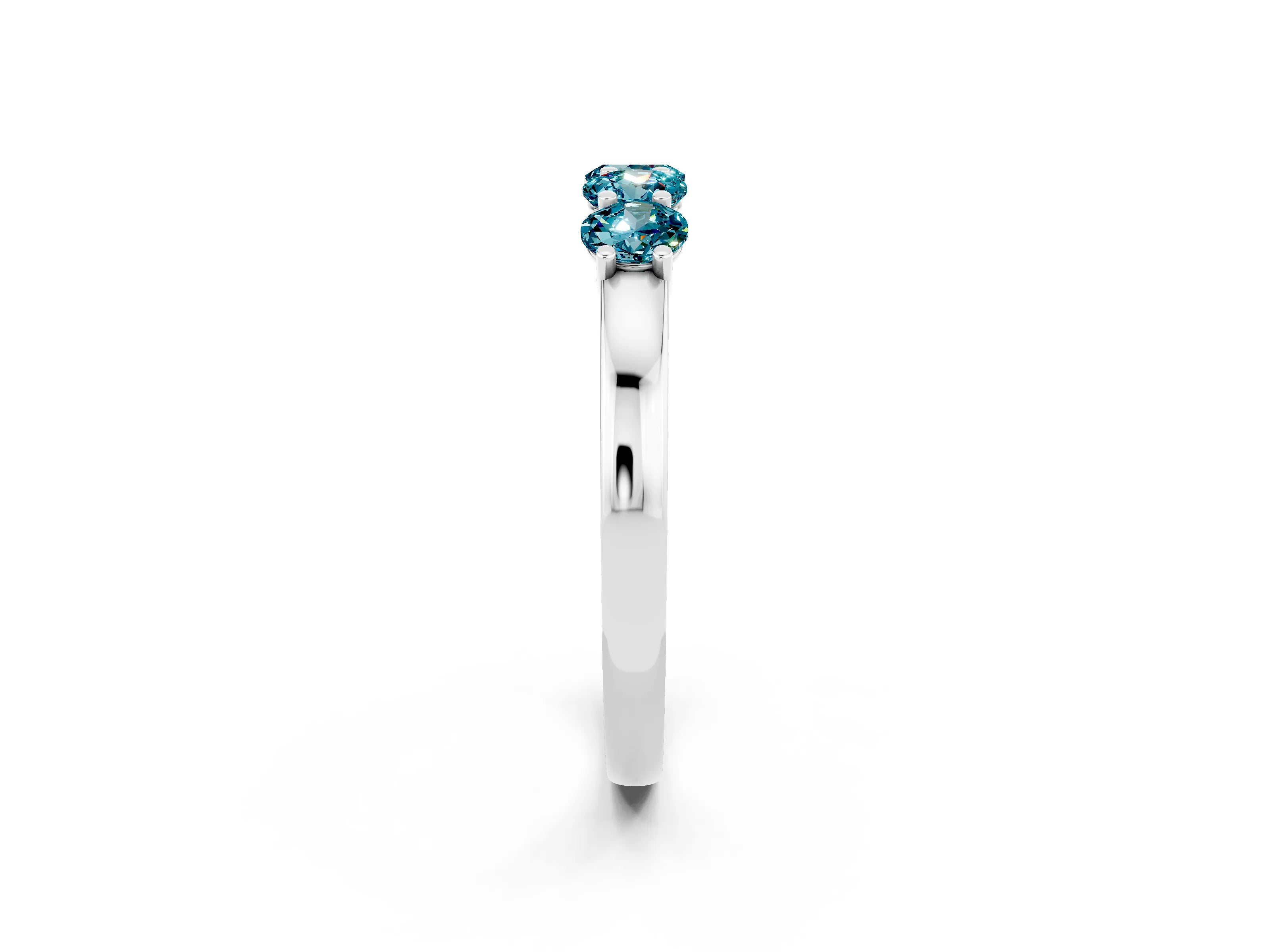 White gold Four-Stone Round Blue Topaz Prong-Set Band_20