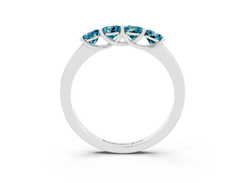 White gold Four-Stone Round Blue Topaz Prong-Set Band_21