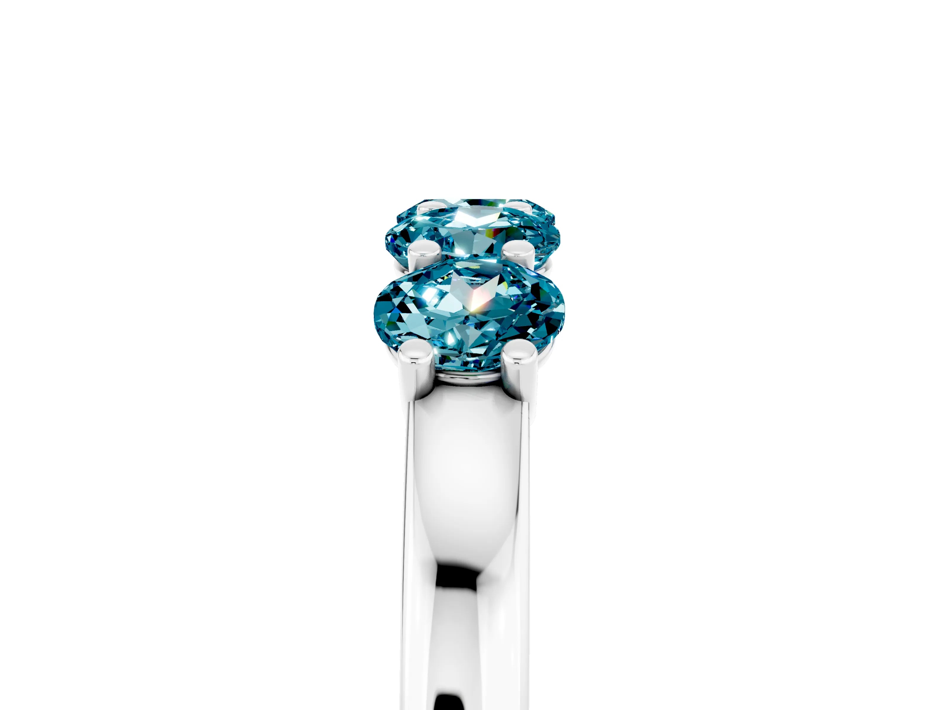 White gold Four-Stone Round Blue Topaz Prong-Set Band_23