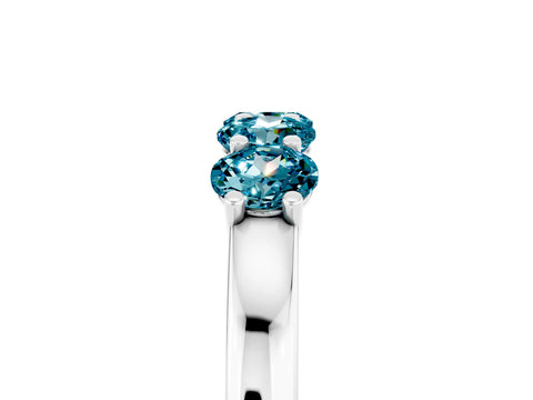 White gold Four-Stone Round Blue Topaz Prong-Set Band_23