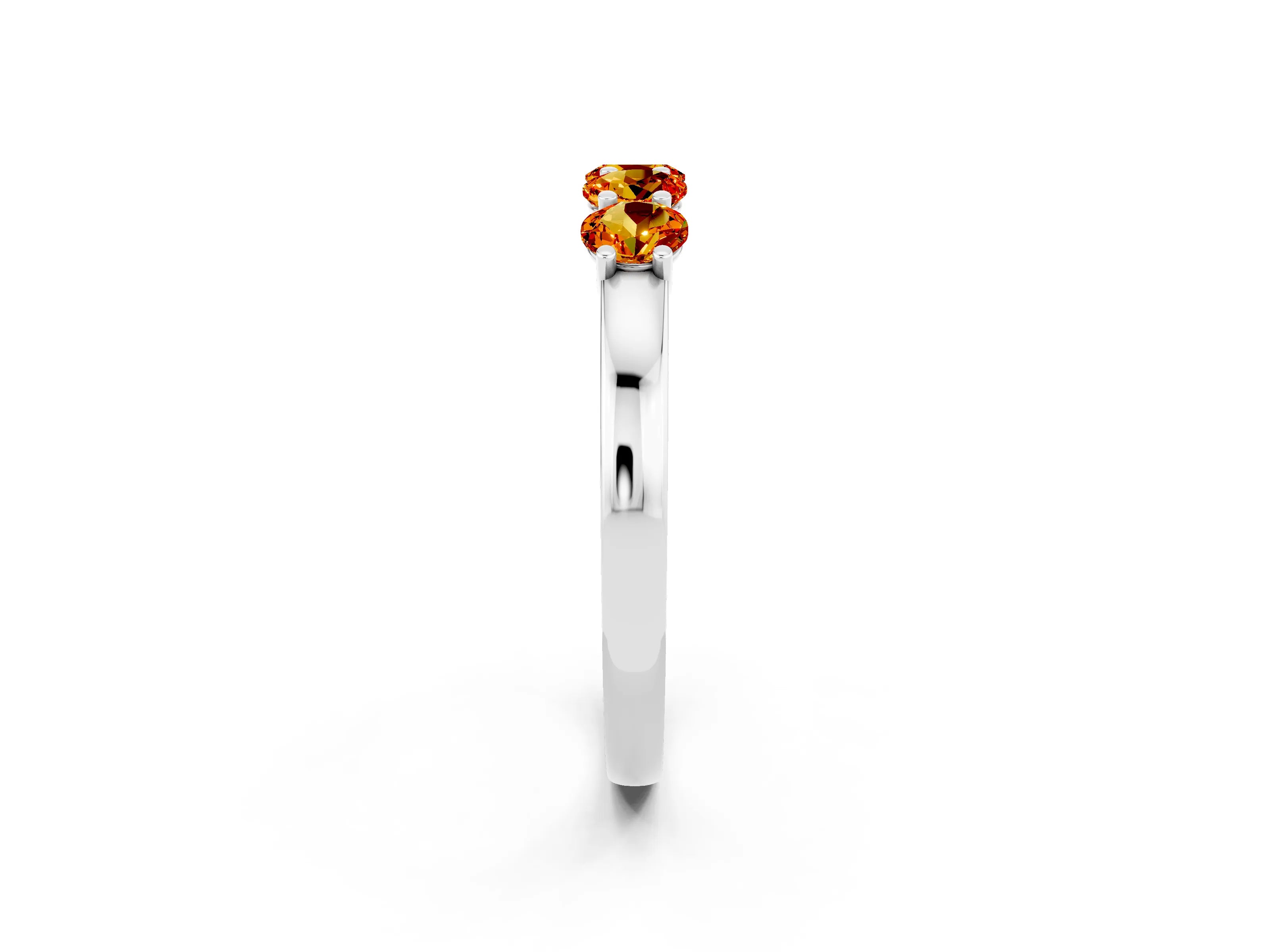 White gold Four-Stone Round Citrine Prong-Set Band_20