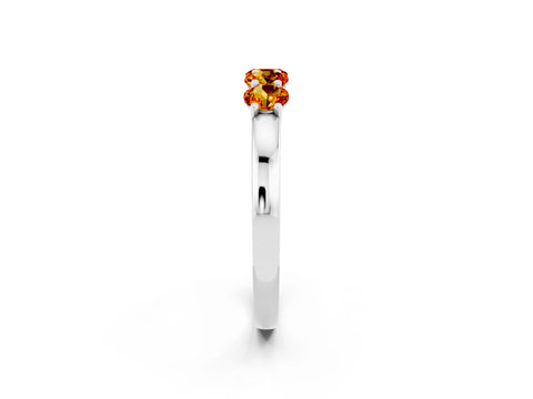 White gold Four-Stone Round Citrine Prong-Set Band_20