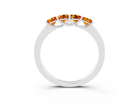 White gold Four-Stone Round Citrine Prong-Set Band_21