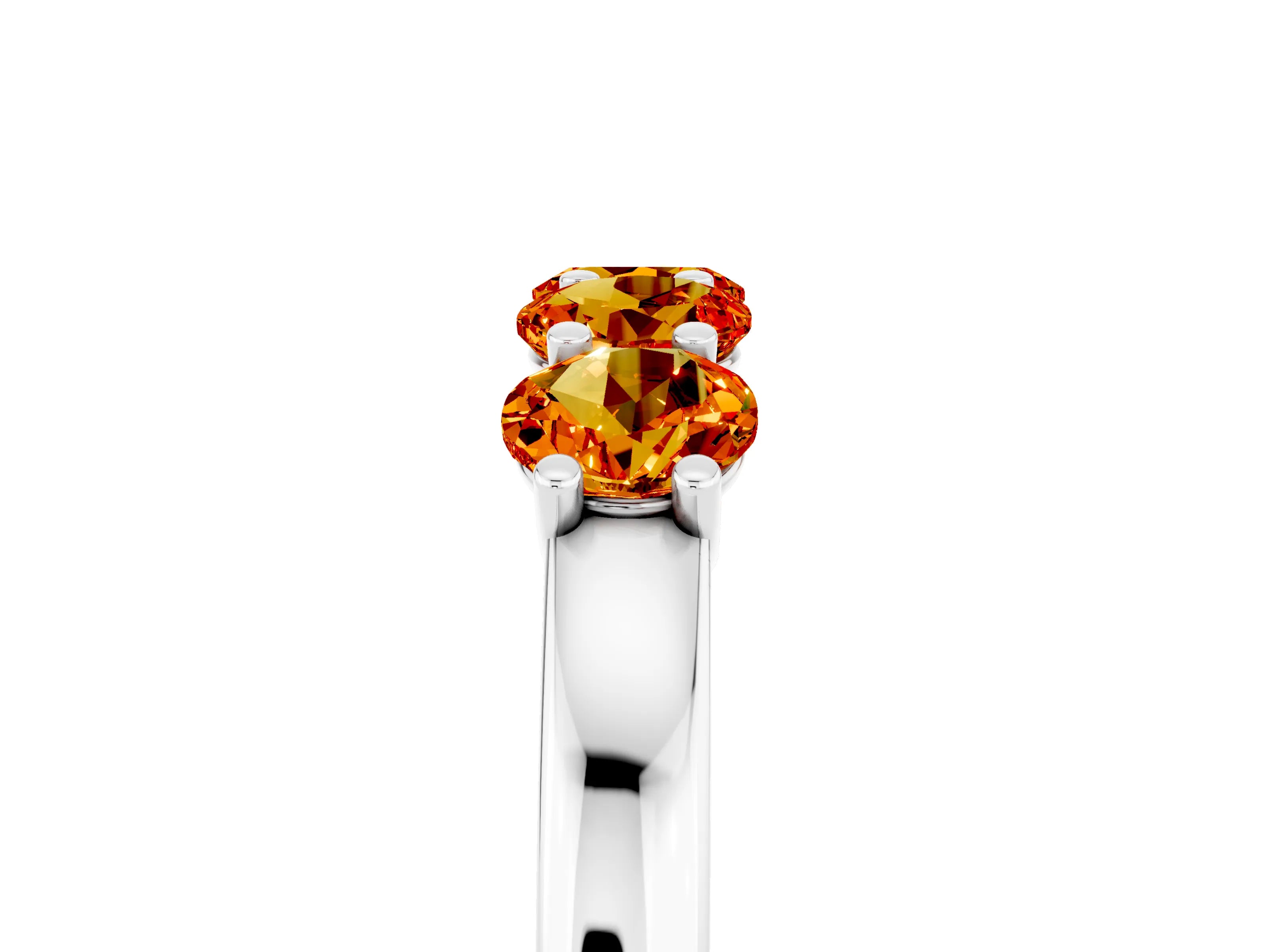 White gold Four-Stone Round Citrine Prong-Set Band_23