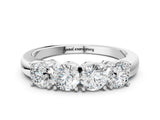 White gold Four-Stone Round Cut Diamond Prong-Set White Gold Band_12