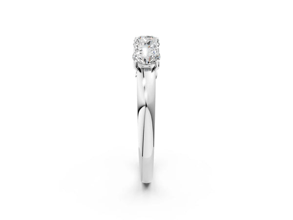 White gold Four-Stone Round Cut Diamond Prong-Set White Gold Band