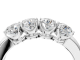 White gold Four-Stone Round Cut Diamond Prong-Set White Gold Band_16