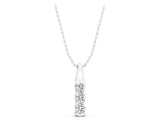 White gold Four-Stone Round Diamond Channel-Set Pendant_4