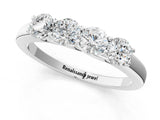 14K White Gold Four-Stone Round Diamond Prong-Set Band