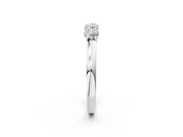 White gold Four-Stone Round Diamond Prong-Set Band