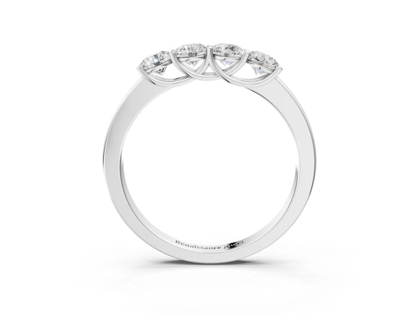 White gold Four-Stone Round Diamond Prong-Set Band